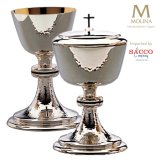 Chalice 12 oz, Black Cross and Node, with Dish Paten (Matching Ciboria available)