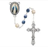 6MM BLUE PEARL ROSARY WITH PLASTIC GIFT BOX