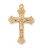 Gold over Sterling Silver Crucifix w/ 18" chain