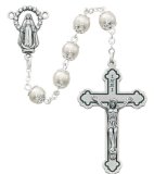 7MM PEARL BEAD DOUBLE CAPPED ROSARY