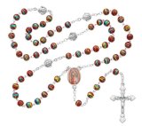 Red Venetian Glass Our Lady of Guadalupe Rosary, Boxed