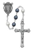 7mm Blue and White Pearl Rosary