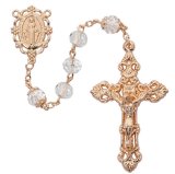 8mm Crystal Rose Gold Rosary