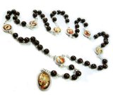 Seven Sorrows Chaplet Rosary 6mm Brown Wood Bead