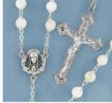 MOTHER OF PEARL BEAD ROSARY