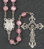 8 mm Pink Cats Eye Rosary