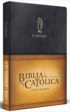 La Biblia Católica: Tamaño grande, Edición letra grande piel negra, con Virgen de Guadalupe