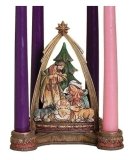 Advent Nativity with Arch candle holder, 6.25" H