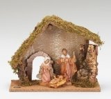 Nativity 5" Scale, 3 pieces and creche