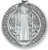 STERLING SILVER  ST BENEDICT ON 24" CHAIN