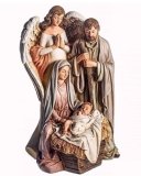 7.75" HOLY FAMILY PRAYING WITH ANGEL