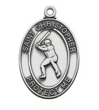 SPORTS PENDANT BASEBALL Sterling Silver w/ 24" chain
