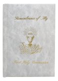 WHITE LEATHERETTE MARIAN MASS BOOK - GIRL