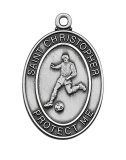 SPORTS PENDANT SOCCER Sterling Silver w/ 24" chain