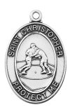 SPORTS PENDANT WRESTLING Sterling Silver w/ 24" chain