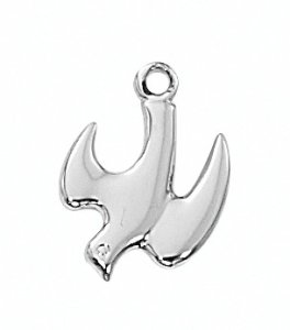 STERLING SILVER HOLY SPIRIT  MEDAL 18" STAINLESS CHAIN