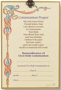 Communion Prayer on Back