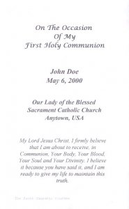Communion English - Standard Prayer