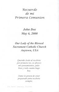 Communion Spanish - Boy