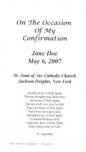 Confirmation Text