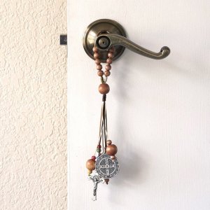 St Benedict Door Hanger Colorful Beads 10"