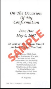 LAMINATED OUR LADY OF FATIMA CUSTOM PRAY CARD