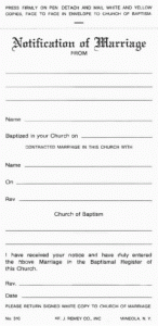 MARRIAGE NOTIFICATION