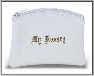 ROSARY CASE WHITE LEATHER