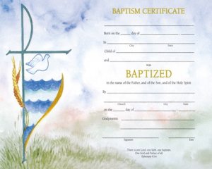 BAPTISM CERTIFICATE