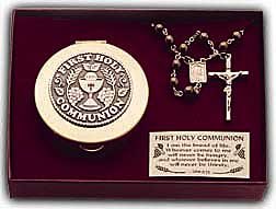 FIRST COMMUNION ROSARY BOX AND ROSARY