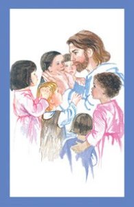 CHILDREN AND JESUS HOLY CARD