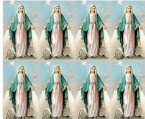 LAMINATED OUR LADY OF MIRACULOUS MEDAL CUSTOM PRAY CARD