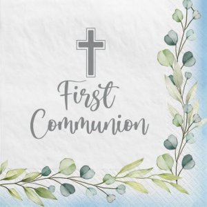 FIRST COMMUNION PARTY GOODS BEVERAGE NAPKINS 40/PK